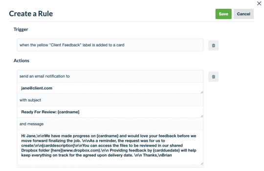 An image showing how to create rules to Automate email sends