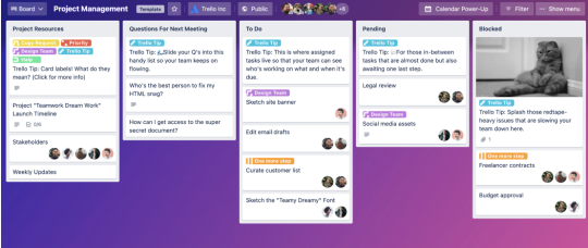 An image showing a Project Management template