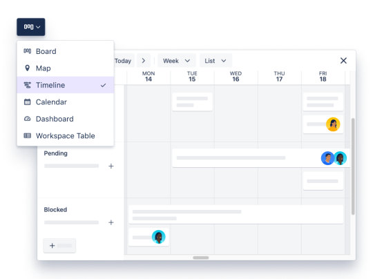 An image showing how to switch views on a Trello board